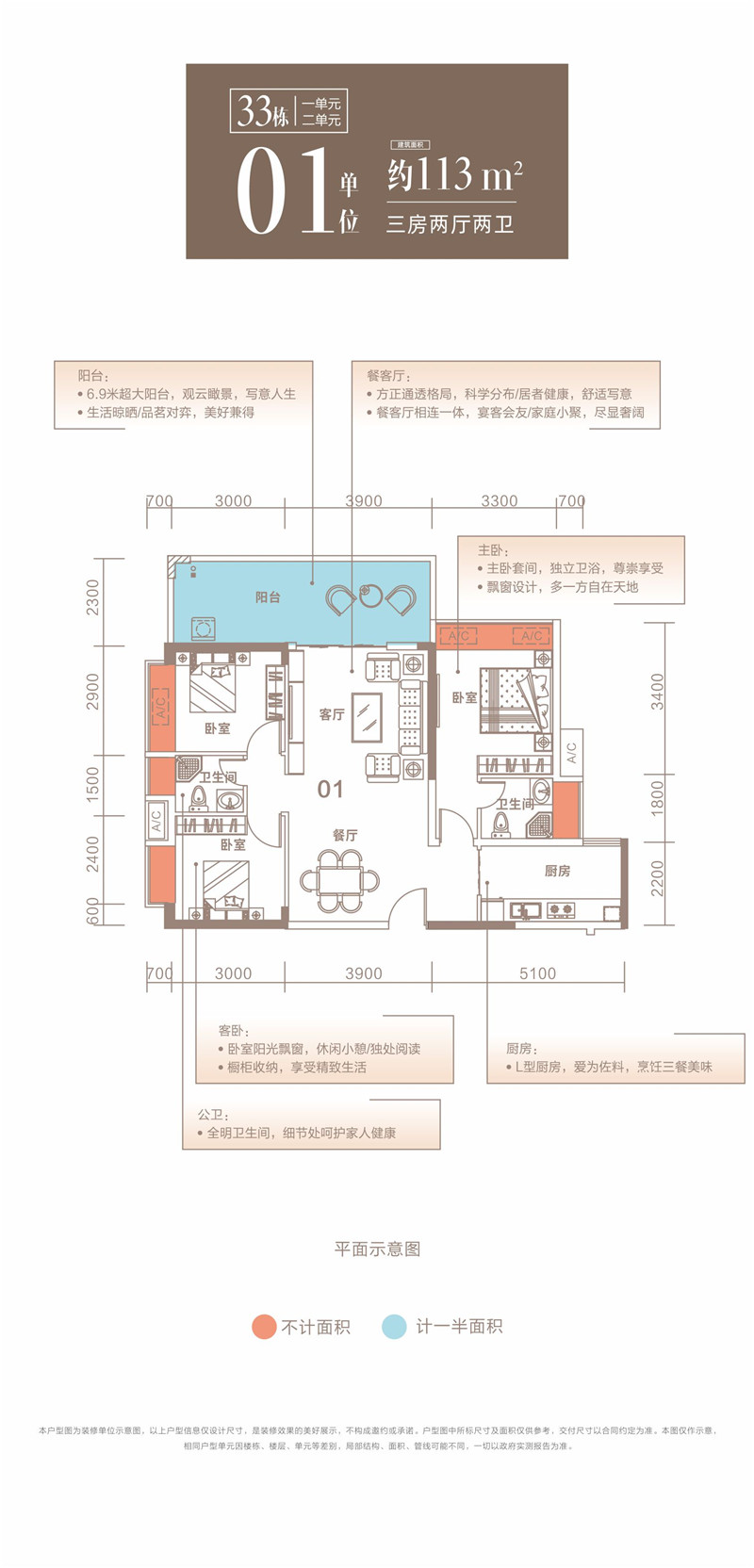 3室2厅2卫1厨113.00㎡