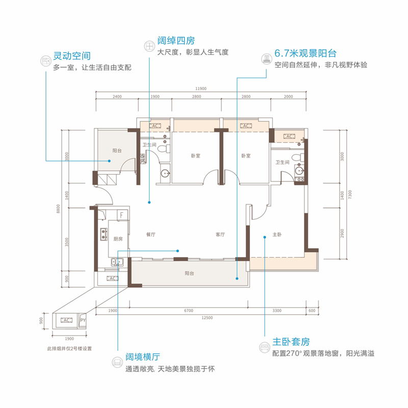 4室2厅2卫1厨112.00㎡