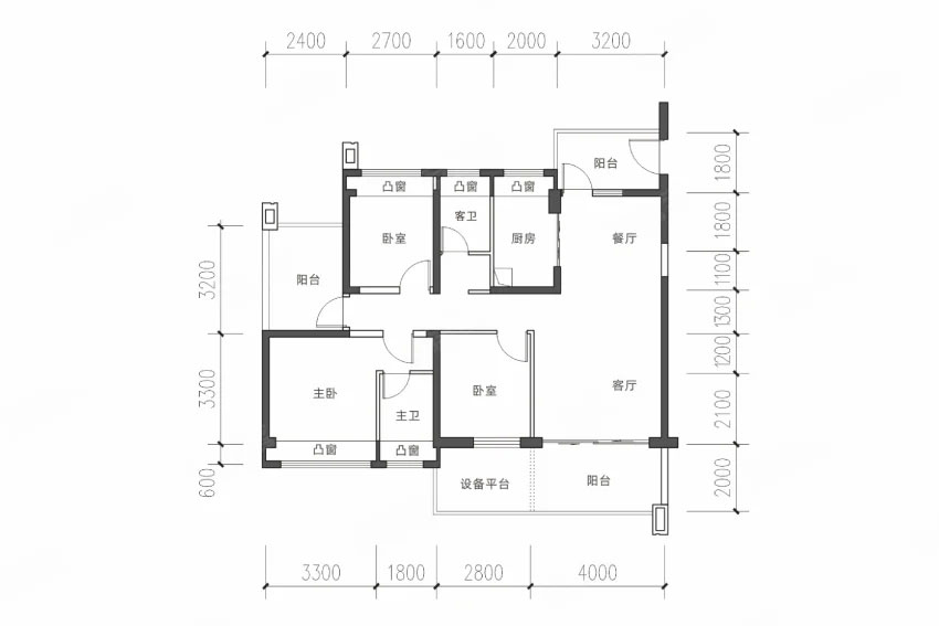 115平B1户 3室2厅2卫